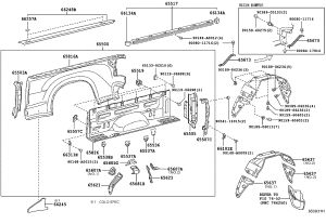 Right Rear Body Side Panel Protective Component 66248-0C091 for Toyota Tundra