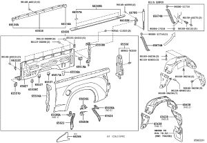 Back door left protruding hinge sub-assembly 66102-0C021 for Toyota Tundra