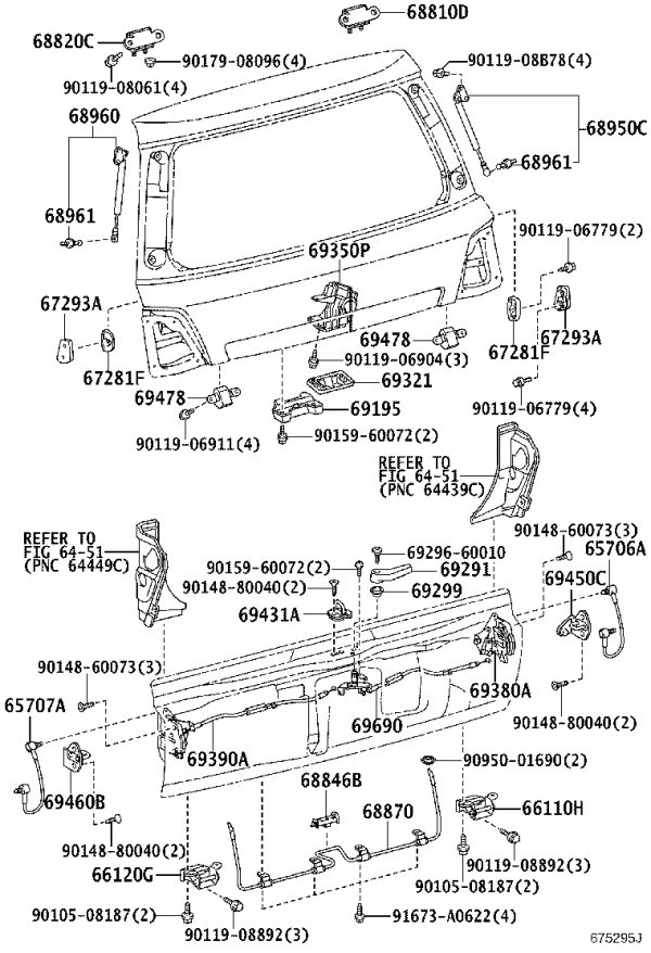 Rear Door Right Lock Catch Assembly 69450-60040 for Toyota LAND CRUISER
