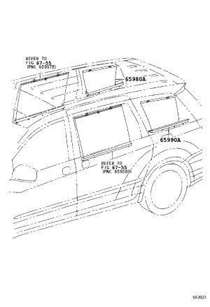 Right Side Rear Window Curtain Assembly 65980-08020 for Toyota Sienna