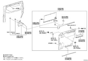 Rear Sunshade Right 67683-58030 for Toyota Alphard