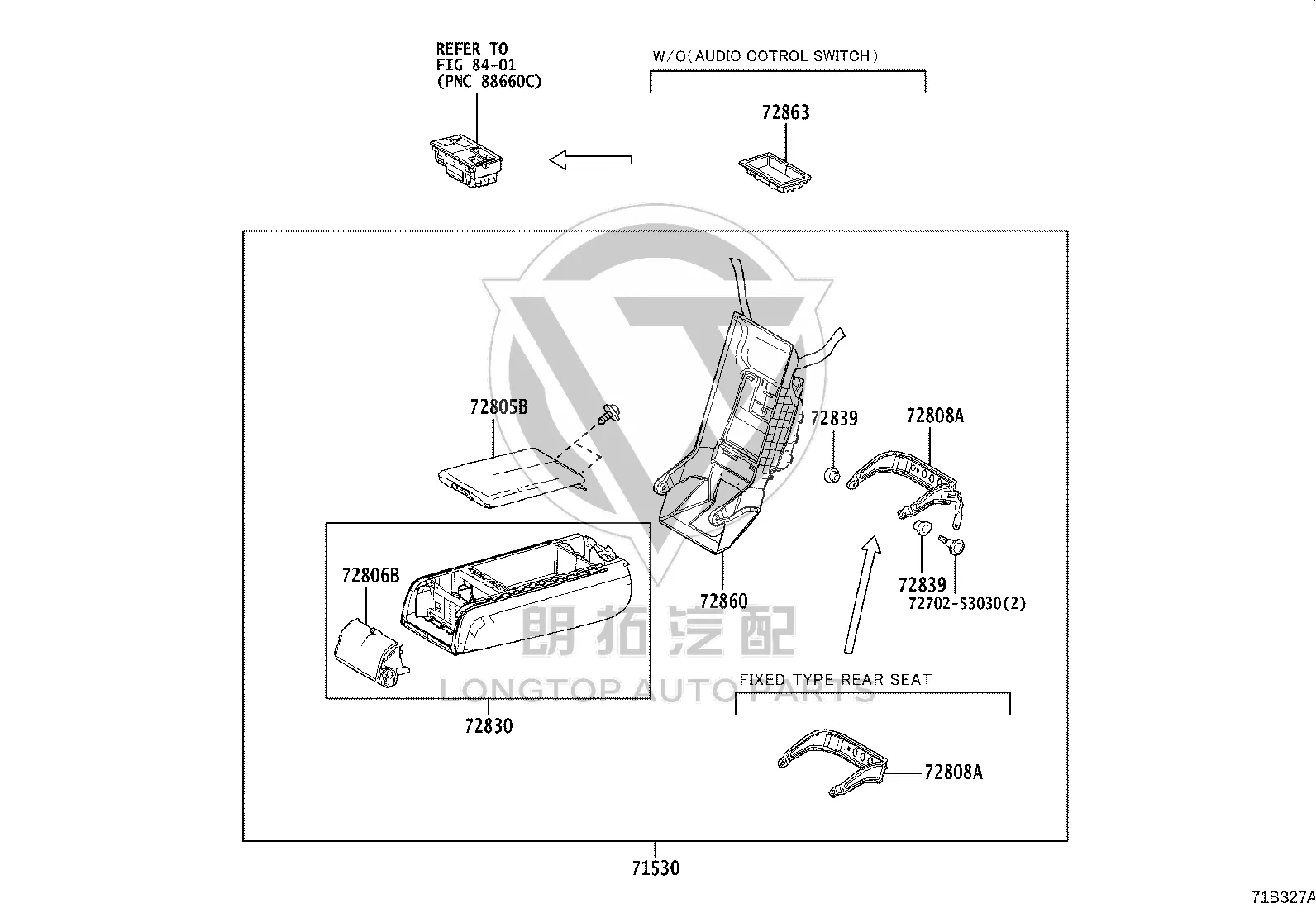 Rear Seat Cup Holder 66990-33020 for Lexus ES350