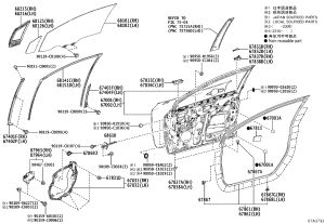 Front door shell (left) 67002-02600 for Toyota Levin