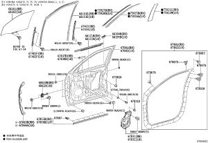 Front Door Glass Right 68101-0C060 for Toyota Tundra