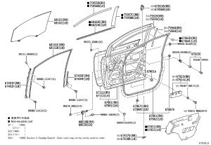 Front Door Glass Velvet Groove 68141-08020 for Toyota Sienna