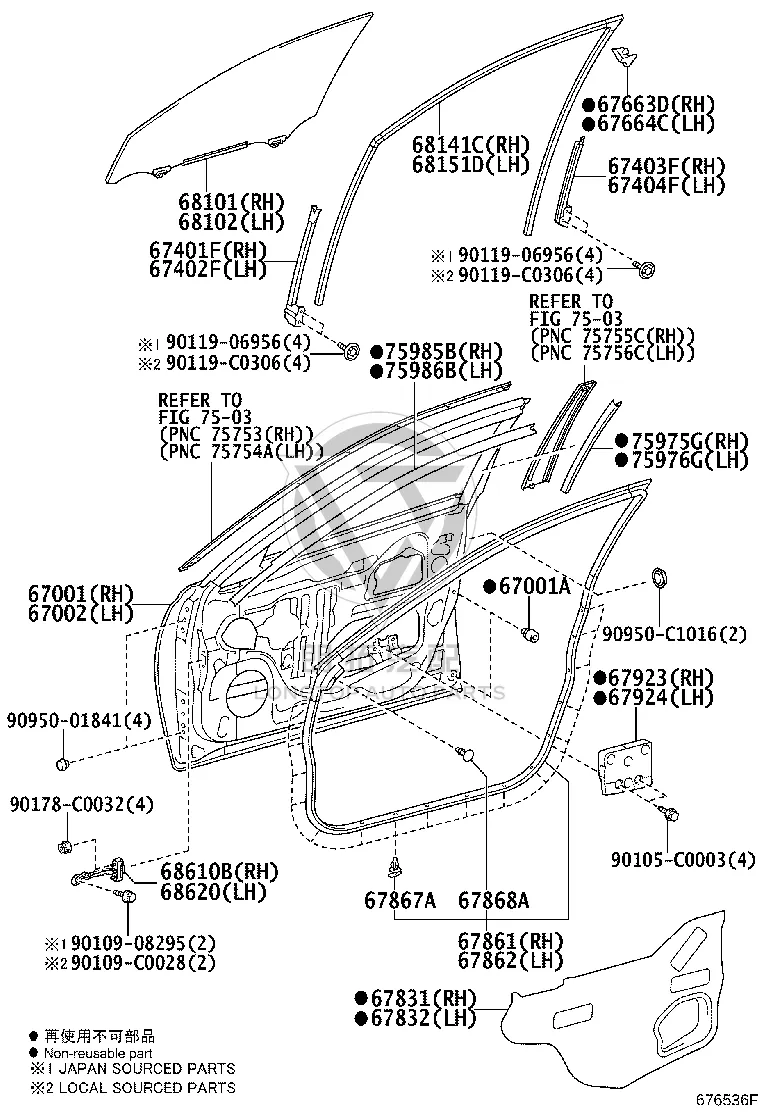 Front Door Seal Strip 67862-0P030 for Toyota REIZ