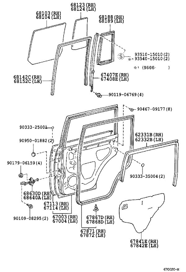 Rear Door Shell (Right) 67003-60171 for Toyota Land Cruiser