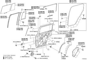 Right Rear Door Panel Guard 67850-60010 for Toyota Land Cruiser