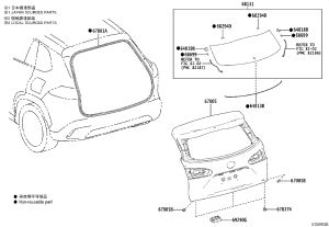 Tail cover 67005-0A090 for Toyota Corolla