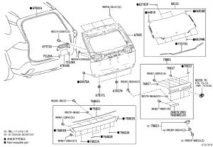 Rear Door Outer Lower Trim Strip Assembly 76802-0R060 for Toyota WILDLANDER