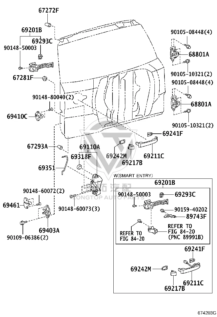 Rear Cover Buffer Gel 67293-60030 for Toyota FJ Cruiser