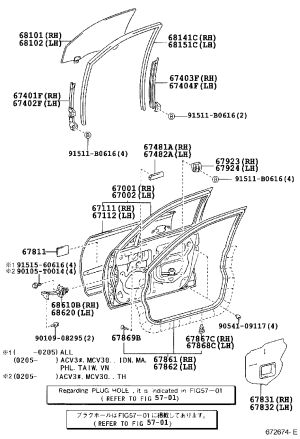 Front Door Check Link 68620-33050 for Toyota Camry