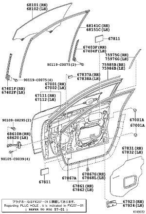 Front Door Weatherstrip Right 67861-06080 for Toyota Camry