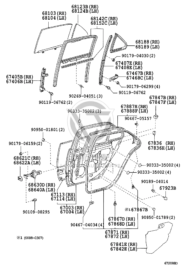 Rear Door Seal Strip Bottom Right 67887-50030 for Toyota Celsior