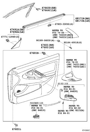 Front Door Glass Strip Left Inner 68172-06080 for Toyota Camry