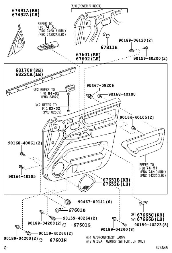 Hole Plug (for front door trim panel) 90950-01800E5 for Toyota Land Cruiser