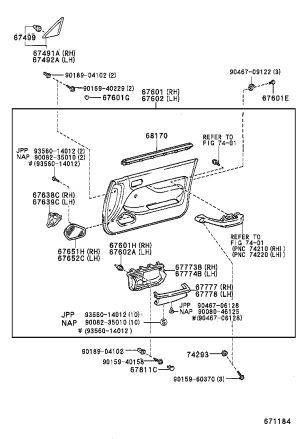 Mirror Triangle Trim Panel 67492-32100 for Toyota Camry