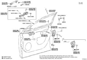 Front Door Inner Handle Right 67605-48041 for Lexus RX SERIES