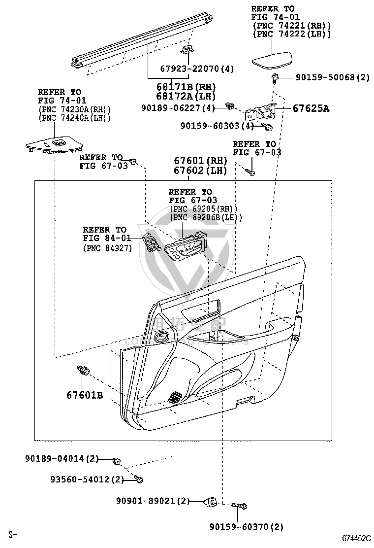 Front Door Interior Trim Panel 67620-33A70 for Lexus ES