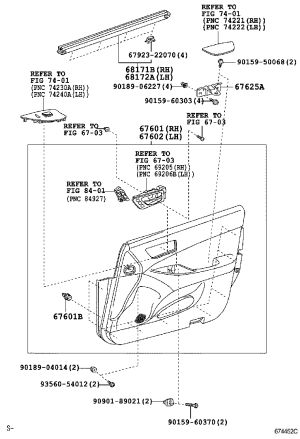 Front Door Glass Trim Left Inner 68172-33080 for Lexus ES240