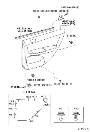 Rear Door Interior Trim Panel 67630-33640E0 for Toyota Camry