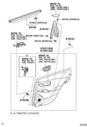 Rear Door Glass Molding 68174-33070 for Lexus ES240