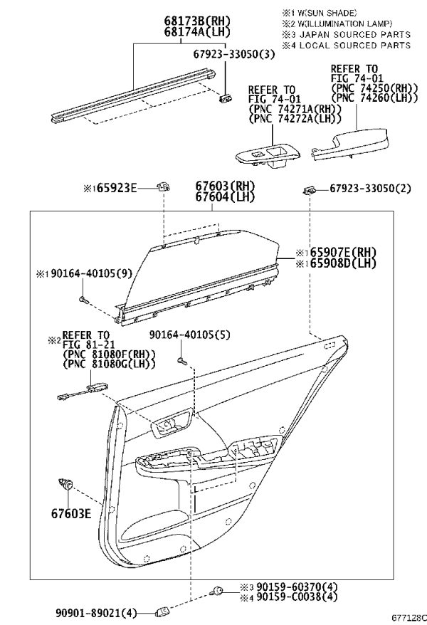 Rear Door Interior Trim Panel (Left) 67640-06E50 for Toyota Camry