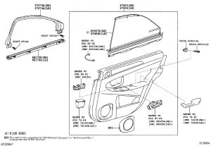 Rear Door Interior Trim Panel Left 67640-0N012 for Toyota Crown