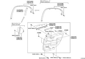 Rear door window frame trim panel (upper left) 67674-50050 for Toyota CELSIOR