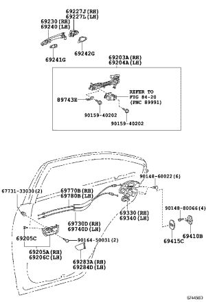 Rear Inner Door Handle Bezel 69284-30050 for Lexus ES2##