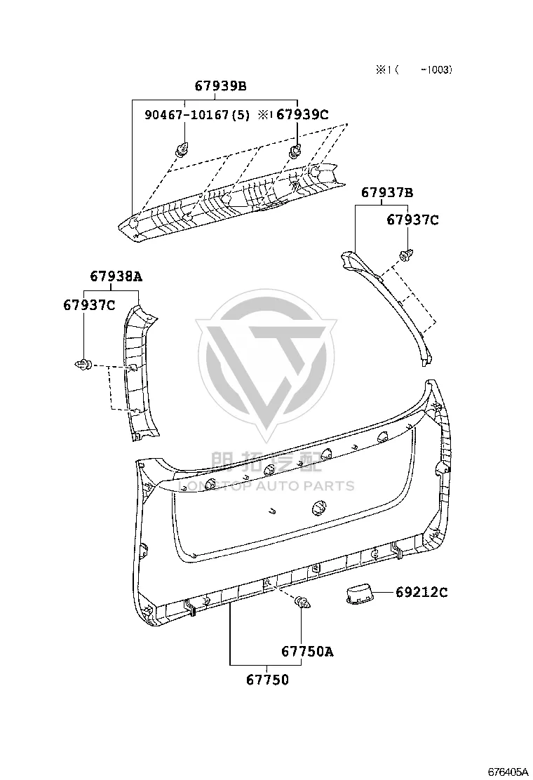 Lower Interior Trim Panel 67750-08030B0 for Toyota Sienna