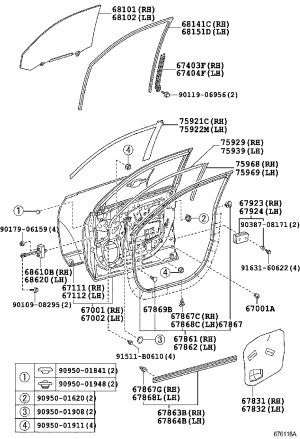 Front Limit Stop (Left) 68620-0E031 for Toyota Highlander