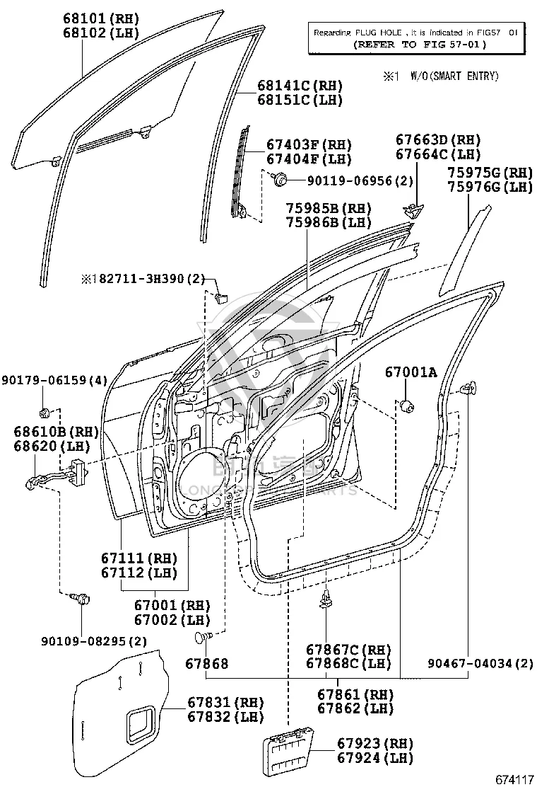 Front Door Seal Strip 67861-0P010 for Toyota REIZ
