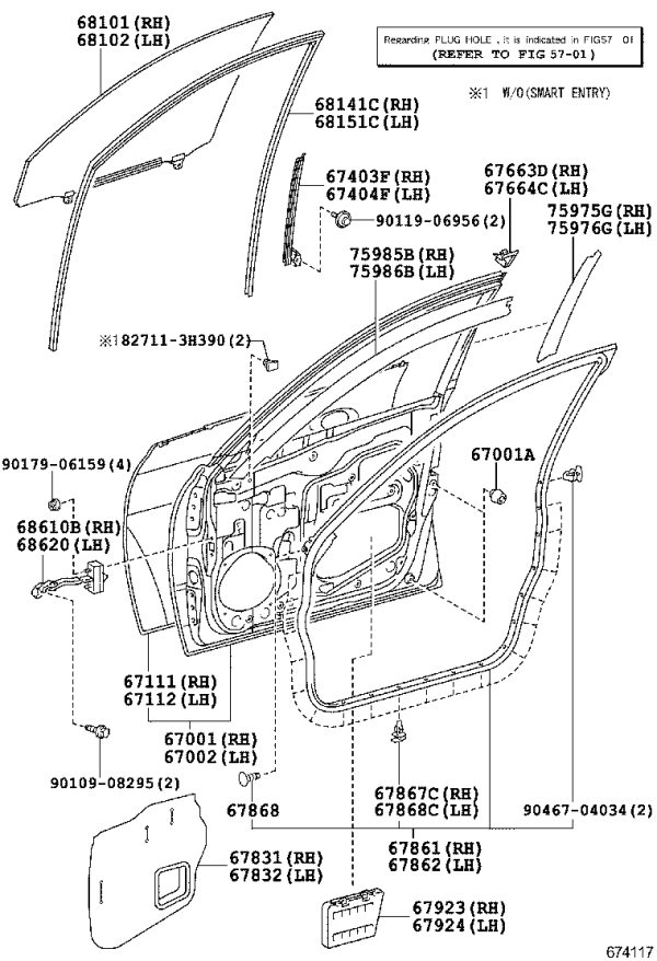 Front Door Seal Strip 67861-0P010 for Toyota REIZ