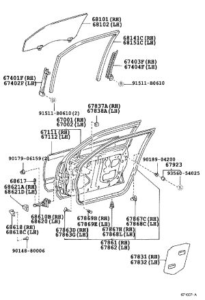 Front Right Glass Wool Groove 68141-30290 for Toyota ARISTO