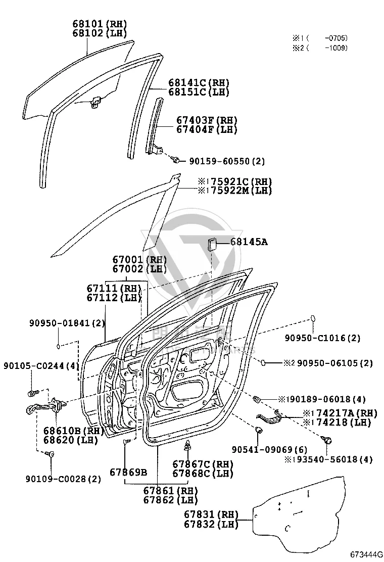 Front Door Weatherstrip Clip 67869-12050 for Toyota Corolla