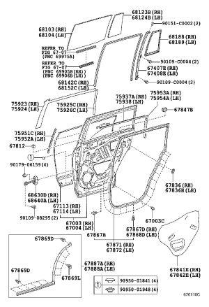 Rear Door Seal (Right) 67887-0E030 for Toyota Highlander