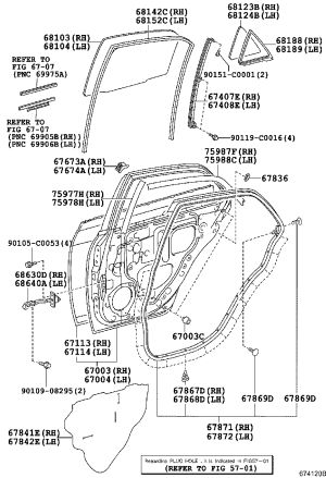 Rear Door Sealing Strip 67872-0P010 for Toyota Reiz