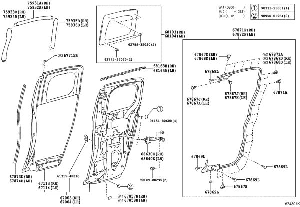 Rear Door Glass Left 68104-35082 for Toyota FJ Cruiser