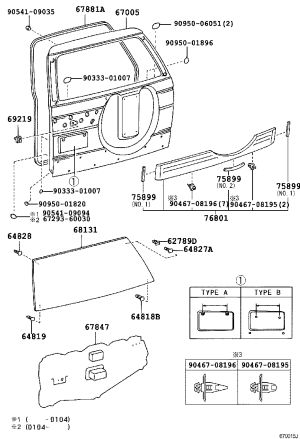 Tailgate Weatherstrip 67881-60070 for Toyota Land Cruiser