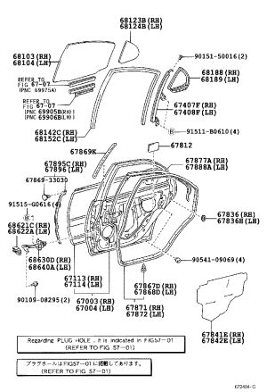 Front Right Rear Door Weatherstrip 67895-33010 for Toyota WINDOM