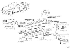 Rear Door Trim Panel Left 75076-50050 for Lexus LS460