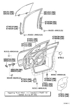 Front Door Glass Right 68101-33100 for Lexus ES300