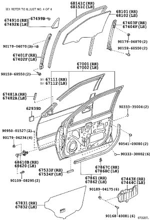 Front door glass (left) 68112-33070 for Toyota Mark 2 WG