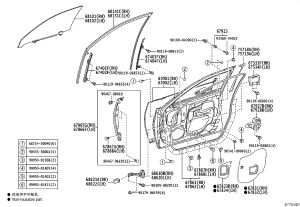 Front Door Glass Run 68141-50022 for Lexus LS460