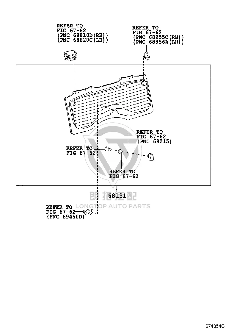 Rear Windshield 68150-35906 for Toyota FJ CRUISER