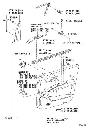 Front Door Glass Weatherstrip 68171-28070 for Toyota Previa