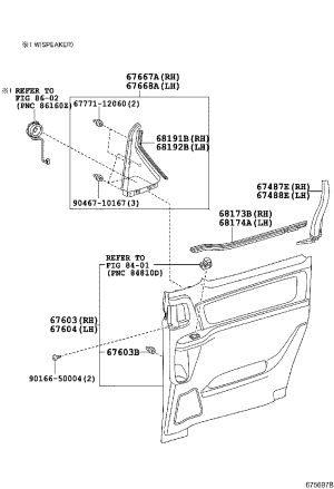 Rear Door Glass Weatherstrip Right Inner 68173-58021 for Toyota ALPHARD