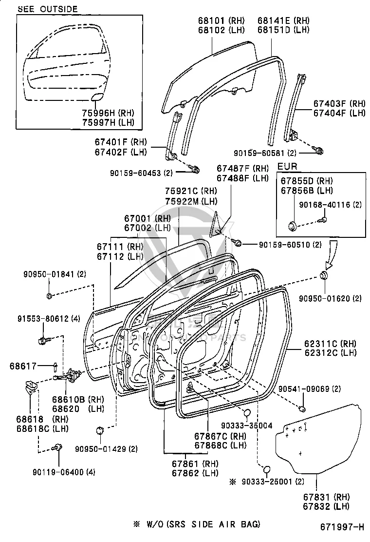 Front Door Limit Switch 68610-42040 for Toyota RAV4