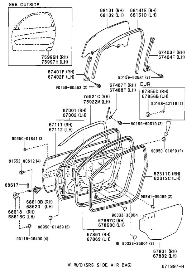 Front Door Limit Switch 68610-42040 for Toyota RAV4